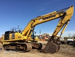 Used Excavator under blue sky,Side of Used Komatsu Excavator ready for Sale,Side of Used Excavator ready for Sale,Back of Used Komatsu Excavator for Sale